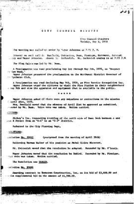 City Council Meeting Minutes, May 5, 1970