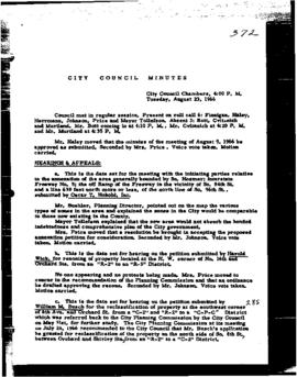 City Council Meeting Minutes, August 23, 1966