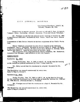 City Council Meeting Minutes, October 25, 1966