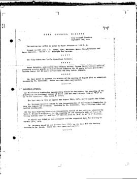 City Council Meeting Minutes, September 7, 1971