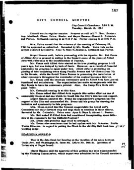 City Council Meeting Minutes, March 14, 1961