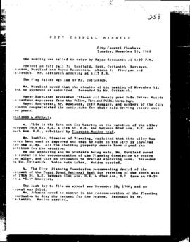 City Council Meeting Minutes, November 26, 1968
