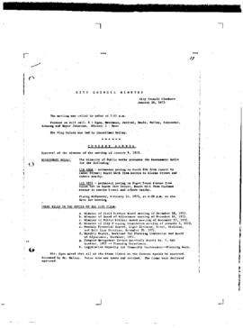 City Council Meeting Minutes, January 16, 1973