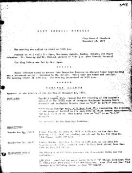 City Council Meeting Minutes, November 18, 1975