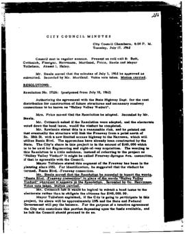 City Council Meeting Minutes, July 17, 1962