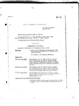 City Council Meeting Minutes, June 20, 1972