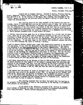 City Council Meeting Minutes, November 15, 1954