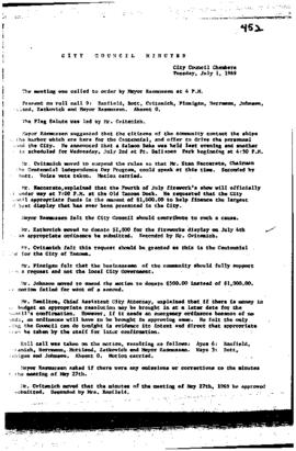 City Council Meeting Minutes, July 1, 1969