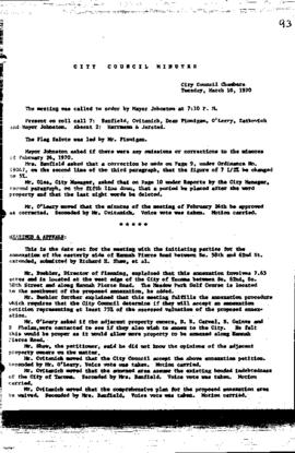 City Council Meeting Minutes, March 10, 1970