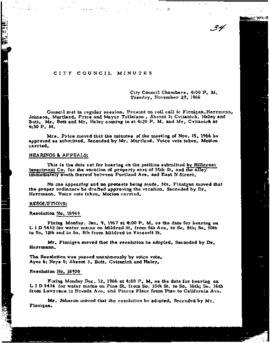 City Council Meeting Minutes, November 29, 1966