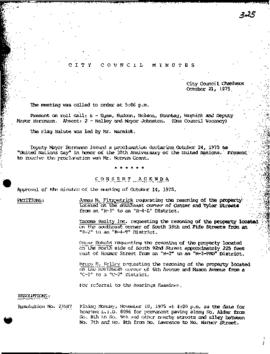 City Council Meeting Minutes, October 21, 1975
