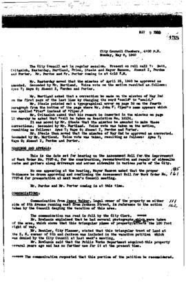 City Council Meeting Minutes, May 9, 1960