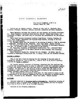 City Council Meeting Minutes, March 19, 1968
