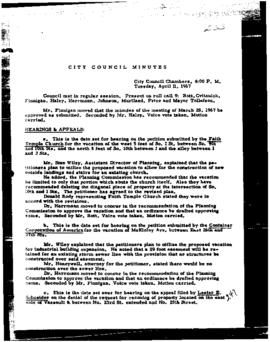 City Council Meeting Minutes, April 11, 1967