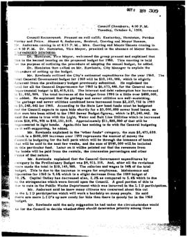 City Council Meeting Minutes, October 6, 1959