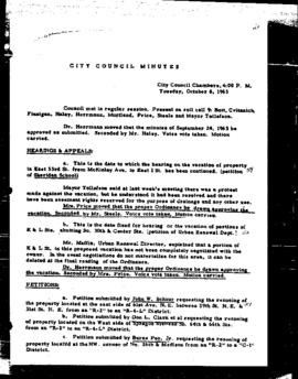 City Council Meeting Minutes, October 8, 1963