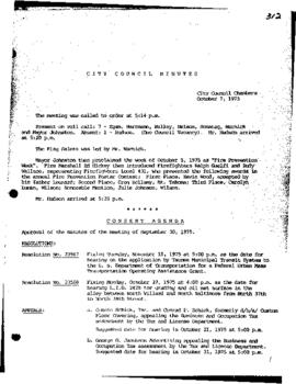 City Council Meeting Minutes, October 7, 1975