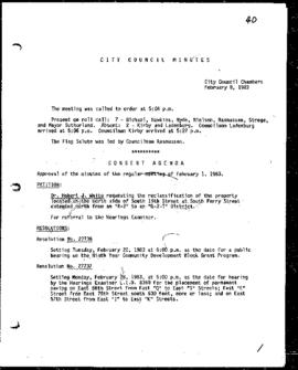 City Council Meeting Minutes, February 8, 1983