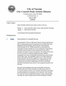 City Council Study Session Minutes, June 11, 2019
