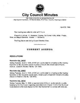 City Council Meeting Minutes, April 28, 1998