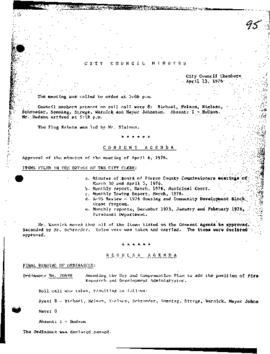 City Council Meeting Minutes, April 13, 1976