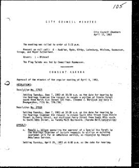 City Council Meeting Minutes, April 12, 1983