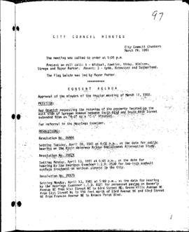 City Council Meeting Minutes, March 24, 1981