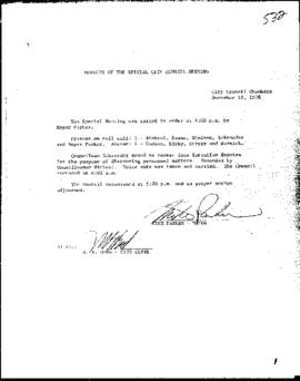 City Council Meeting Minutes, Special, December 19, 1978