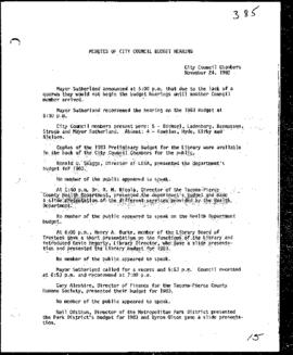 City Council Meeting Minutes, November 24, 1982