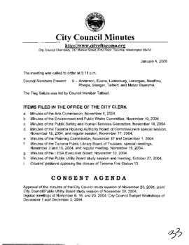City Council Meeting Minutes, January 4, 2005