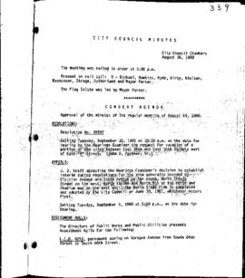 City Council Meeting Minutes, August 26, 1980