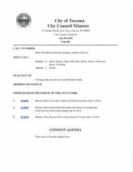 City Council Meeting Minutes, July 9, 2019