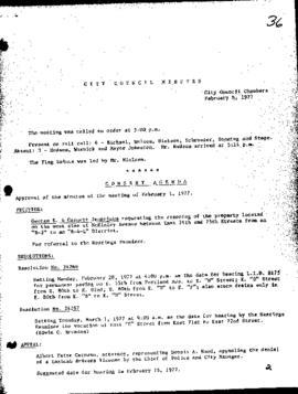 City Council Meeting Minutes, February 8, 1977