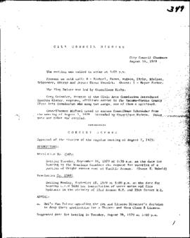 City Council Meeting Minutes, August 14, 1979