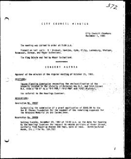 City Council Meeting Minutes, November 1, 1983
