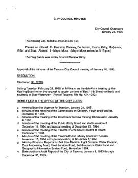 City Council Meeting Minutes, January 24, 1995