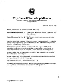 City Council Meeting Minutes, April 28, 2001