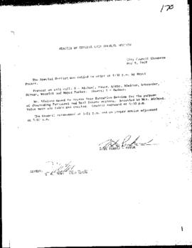 City Council Meeting Minutes, Special, May 9, 1978