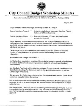 City Council Meeting Minutes, May 19, 2004