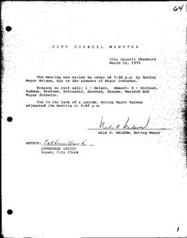 City Council Meeting Minutes, March 16, 1976