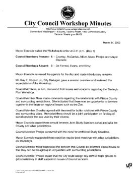 City Council Meeting Minutes, March 31, 2000