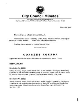 City Council Meeting Minutes, March 14, 2000