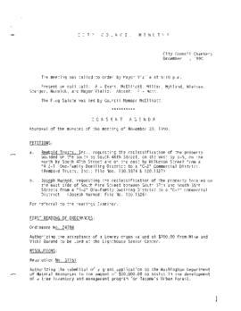 City Council Meeting Minutes, December 11, 1990