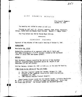 City Council Meeting Minutes, October 13, 1981