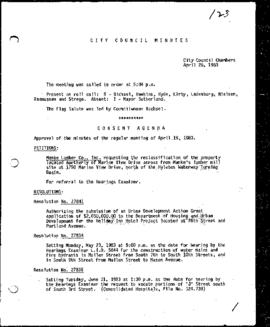 City Council Meeting Minutes, April 26, 1983