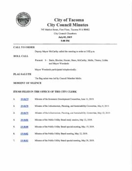 City Council Meeting Minutes, July 2, 2019