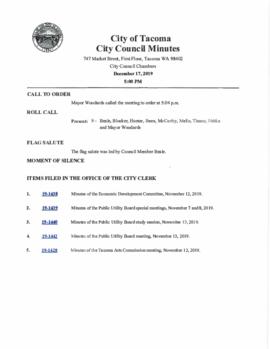 City Council Meeting Minutes, December 17, 2019