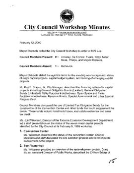 City Council Meeting Minutes, February 12, 2000