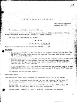 City Council Meeting Minutes, January 18, 1977