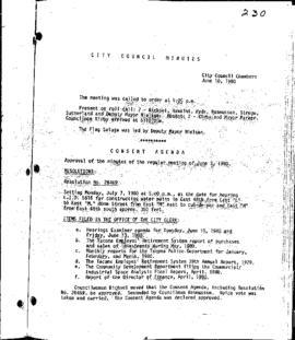 City Council Meeting Minutes, June 10, 1980